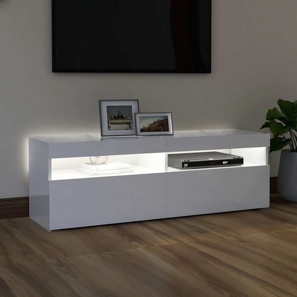 vidaXL TV Cabinet High gloss white Engineered wood Standard TV Cabinet
