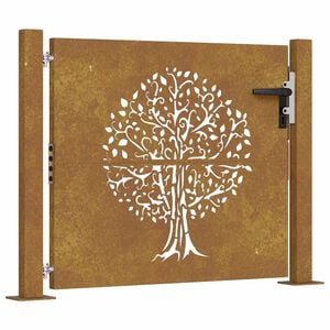 vidaXL Garden Gate 39.4x29.5" Corten Steel Tree Design