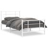 vidaXL Bed Frame White Powder-coated steel 42.1 x 79.9 in Bed Frame