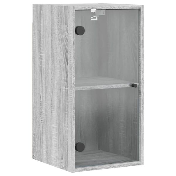 vidaXL Wall Cabinet Grey Sonoma Engineered wood, glass Medium