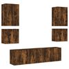 vidaXL TV Wall Unit Smoked Oak Engineered Wood 73 long set TV Wall Unit
