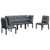 vidaXL Garden Lounge Set Black and Grey