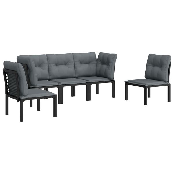 vidaXL Garden Lounge Set Black and Grey