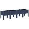 vidaXL Garden Planter with Legs Blue Gray 63"x15.7"x16.5" PP