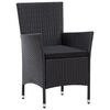 vidaXL Garden Table And Chair Black