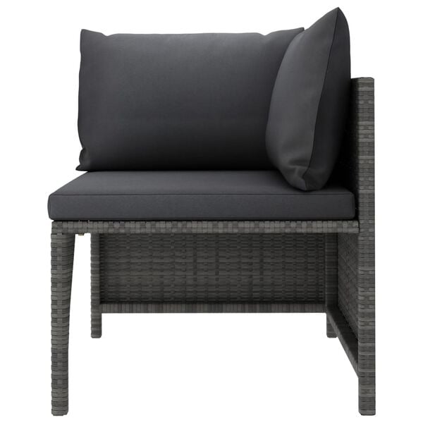 vidaXL Garden Lounge Set Grey Poly Rattan Modular Garden Lounge Set