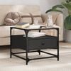 vidaXL Coffee Table Black Engineered wood, steel, glass Small