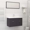 vidaXL Bathroom Furniture Set Gray Engineered wood, acrylic Medium
