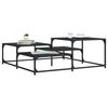 vidaXL Coffee Table Black Engineered wood Medium Adjustable Feet