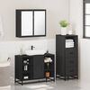 vidaXL Bathroom Furniture Set Black Engineered wood, metal, glass Standard