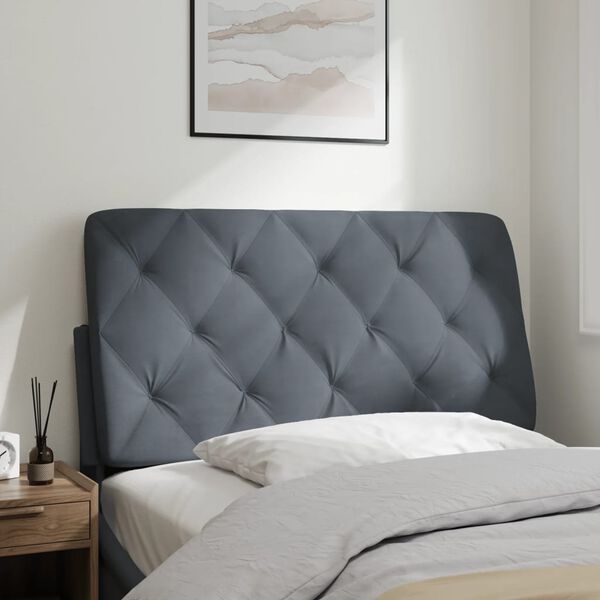vidaXL Headboard Cushion Dark Gray Velvet (100% polyester) 39.4 inches