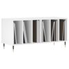 vidaXL Record Cabinet White Engineered Wood, Iron Large Record Cabinet