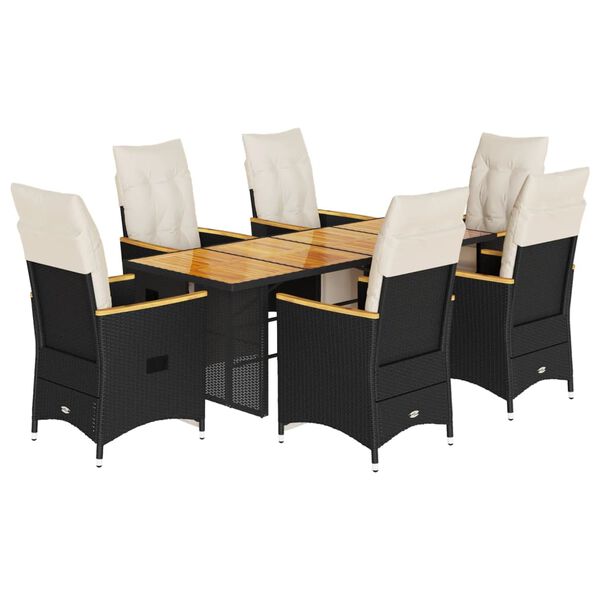 vidaXL Bistro Set Black, Cream White