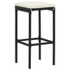 vidaXL Garden Bar Set Black Solid Acacia Wood 5 Piece Set
