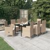 vidaXL Garden Dining Set Beige and black, cream white cushions