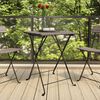 vidaXL Folding Bistro Table Grey PE rattan, powder-coated steel Compact