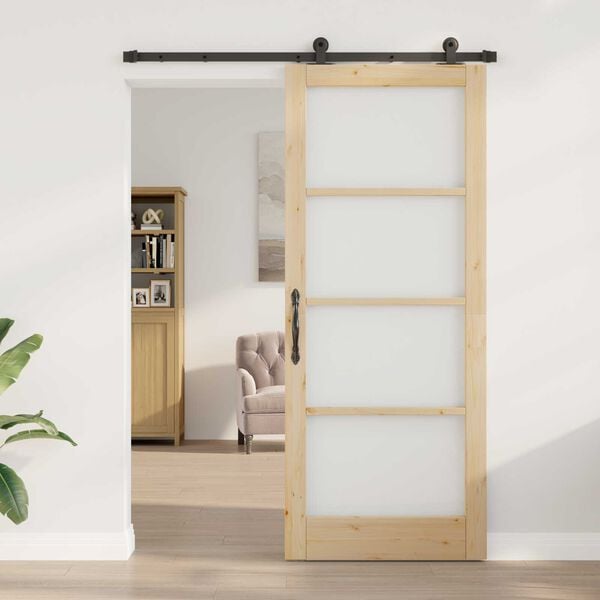 vidaXL Sliding Door ORKDAL Natural 33.86 x 83.07 in