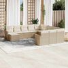 vidaXL Garden Sofa Set Beige PE rattan, powder-coated steel Large