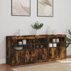vidaXL Sideboard with LED Lights Smoked Oak 63.8"x14.6"x26.4"