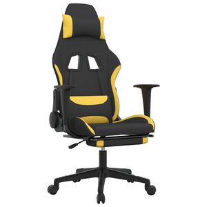 vidaXL Gaming Chair Black and Yellow Polyester Standard Gaming Chair