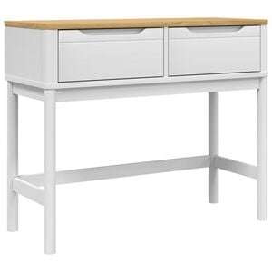 vidaXL Console Table White Solid Pine Wood Medium Console Table