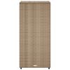 vidaXL Garden Storage Cabinet Beige PE Rattan 19.7x21.7x45.3 in
