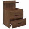 vidaXL Bedside Cabinet Brown Oak Engineered Wood 15.7x14.4x24.4 in