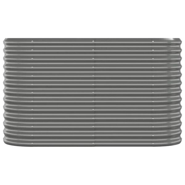 vidaXL Garden Raised Bed Grey Powder-coated steel Large Durable