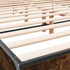 vidaXL Bed Frame Smoked Oak Engineered wood, Metal, Plywood Full