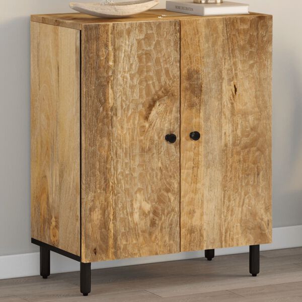 vidaXL Side Cabinet Natural wood Solid mango wood, iron Medium Cabinet