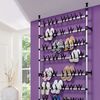 vidaXL Shoe Rack Silver and black Aluminum, Plastic Adjustable
