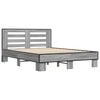 vidaXL Bed Frame Gray sonoma Engineered wood, metal, plywood Double