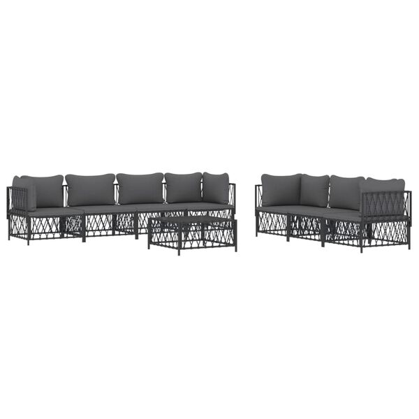 vidaXL Garden Lounge Set Anthracite Woven fabric Large Modular
