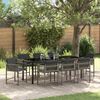 vidaXL Garden Dining Set 9 pcs Gray poly rattan