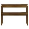 vidaXL Console Table Brown Oak Engineered Wood Narrow Decorative Inlays