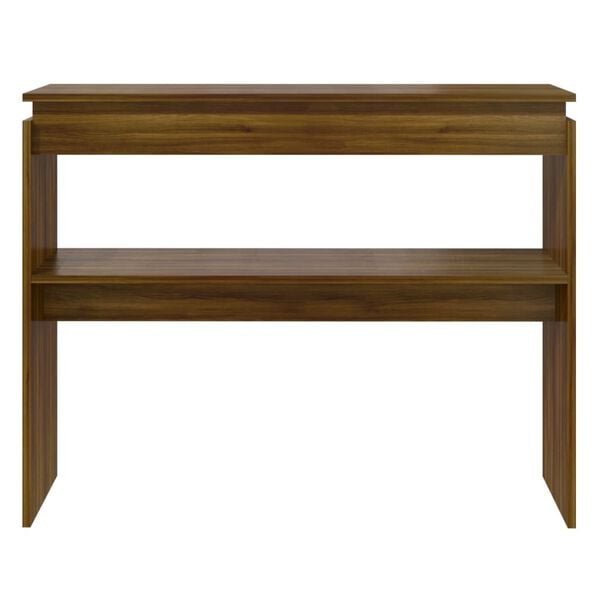 vidaXL Console Table Brown Oak Engineered Wood Narrow Decorative Inlays