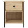 vidaXL Bedside Cabinet Set of 2 Sonoma Oak Engineered wood, Iron Medium