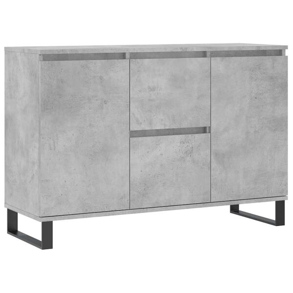vidaXL Sideboard Concrete Grey Engineered Wood, Iron Medium Sideboard