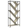 vidaXL Bookcase Sonoma oak Engineered wood & metal Tall Bookshelf