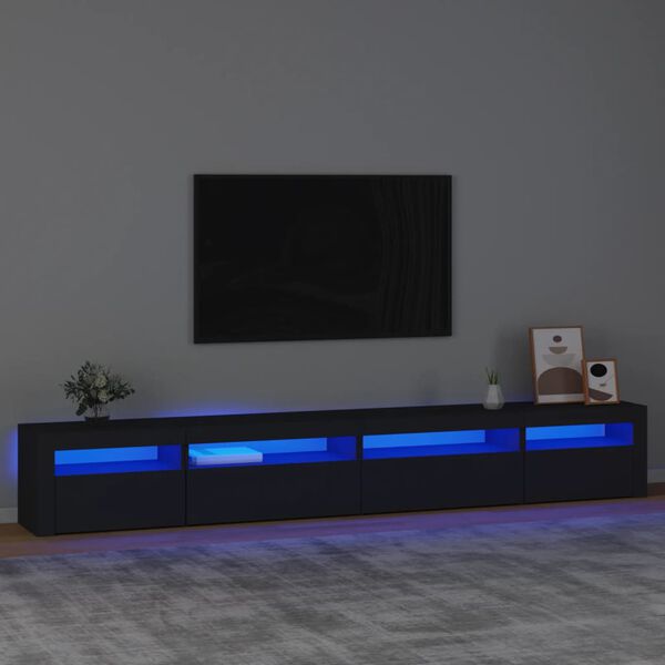 vidaXL TV Cabinet Black Engineered wood Large TV Cabinet Rectangular