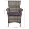 vidaXL Dining Chair With Stool Gray Poly Rattan Standard