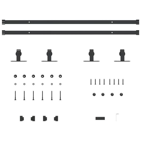 vidaXL Sliding Cabinet Door Kit 72.0 " Carbon Steel