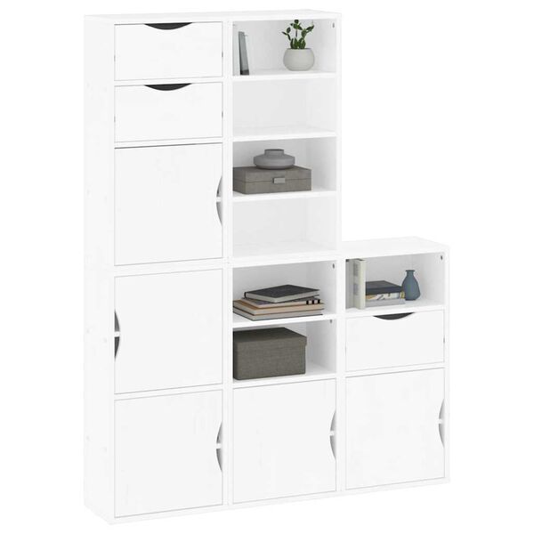 vidaXL Side Cabinet White Solid pine wood, engineered wood Medium