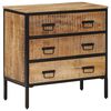 vidaXL Sideboard Set of 2 Natural mango wood Solid mango wood, iron