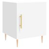 vidaXL Bedside Cabinet White Engineered Wood, Iron 15.7x15.7x19.7 in