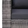 vidaXL Garden Lounge Set Grey Poly rattan Large Removable Covers