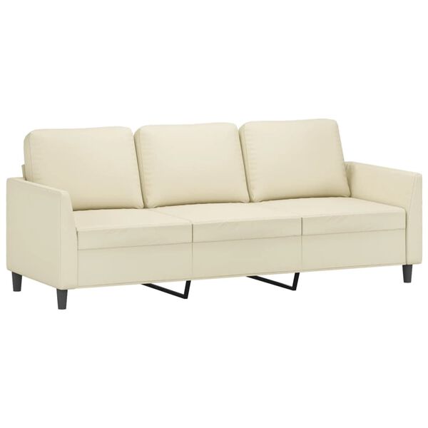 vidaXL Sofa Set Cream Faux leather 2-Seater Durable Sofa Set