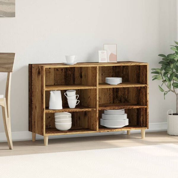 vidaXL Sideboard Old wood Engineered wood, solid eucalyptus wood