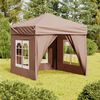 vidaXL Party Tent Taupe 210D oxford fabric 6.6 x 6.6 ft Foldable
