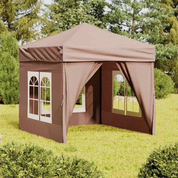 vidaXL Party Tent Taupe 210D oxford fabric 6.6 x 6.6 ft Foldable